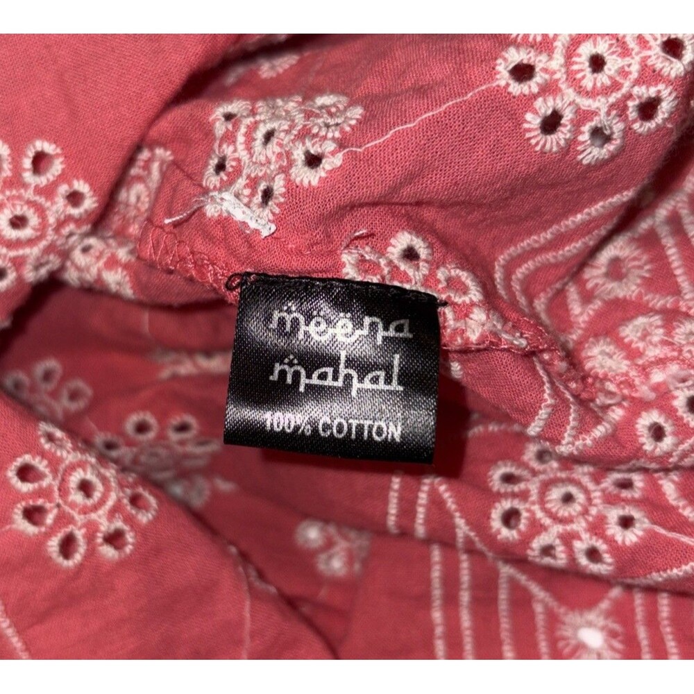 Meena Mahal Embroidered Pink Mini Dress/Tunic Medium - Picture 5 of 5